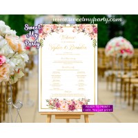 Blush Wedding Program Sign,Gold Wedding Welcome sign with program,(31gw)
